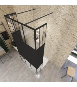 Walk In Dusche  - Amora 10 - Duschwand - Schwarz - Loft 4