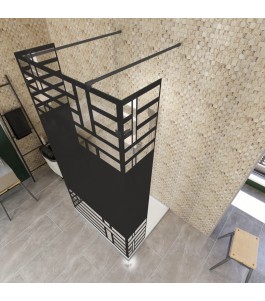 Walk In Dusche  - Amora 10 - Duschwand - Schwarz - Loft 5
