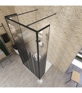 Walk In Dusche  - Amora 10 - Duschwand - Schwarz - Loft 6