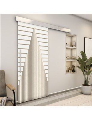 Holzschiebetür Eco-Line - Eiche und Weiss  Model 1053
