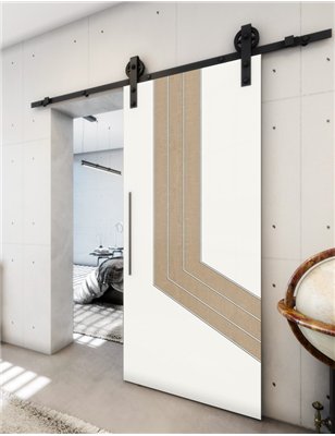 Holzschiebetür Barn-Line - Eiche und Weiss  Model 2073