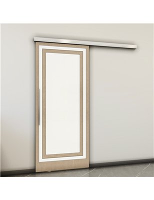Holzschiebetür Slim-Line - Eiche und Weiss  Model 2041