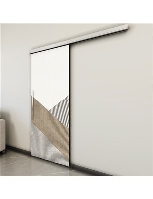 Holzschiebetür Slim-Line - Eiche und Weiss  Model 2044