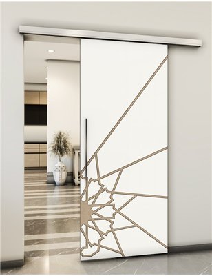 Holzschiebetür Slim-Line - Eiche und Weiss  Model 2068