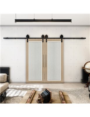 Holzschiebetür Barn-Line - Eiche und Weiss  Model 3005-2