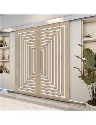 Holzschiebetür Eco-Line - Eiche und Weiss  Model 3001-2