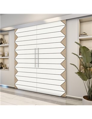 Holzschiebetür Eco-Line - Eiche und Weiss  Model 3007-2