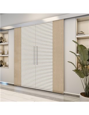 Holzschiebetür Eco-Line - Eiche und Weiss  Model 3012-2