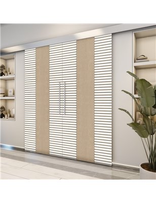 Holzschiebetür Eco-Line - Eiche und Weiss  Model 3013-2