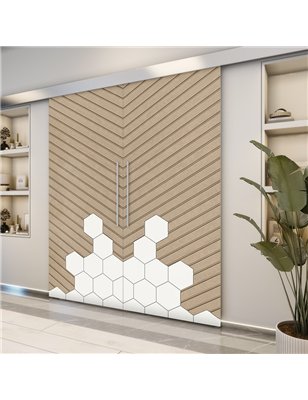 Holzschiebetür Eco-Line - Eiche und Weiss  Model 3016-2