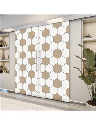 Holzschiebetür Eco-Line - Eiche und Weiss  Model 3018-2