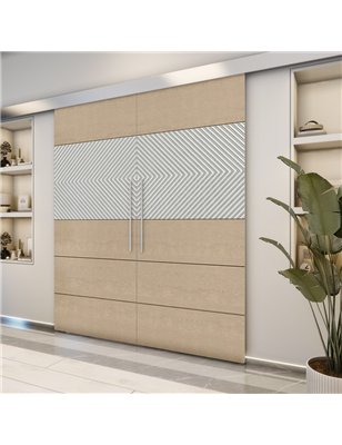 Holzschiebetür Eco-Line - Eiche und Weiss  Model 3020-2
