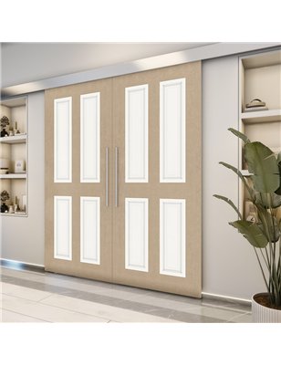 Holzschiebetür Eco-Line - Eiche und Weiss  Model 3022-2