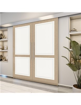 Holzschiebetür Eco-Line - Eiche und Weiss  Model 3023-2