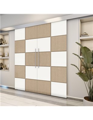 Holzschiebetür Eco-Line - Eiche und Weiss  Model 3029-2
