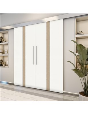Holzschiebetür Eco-Line - Eiche und Weiss  Model 3030-2