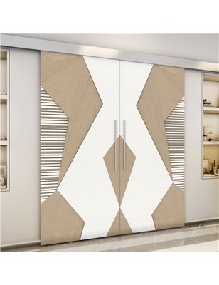 Holzschiebetür Eco-Line - Eiche und Weiss  Model 3033-3