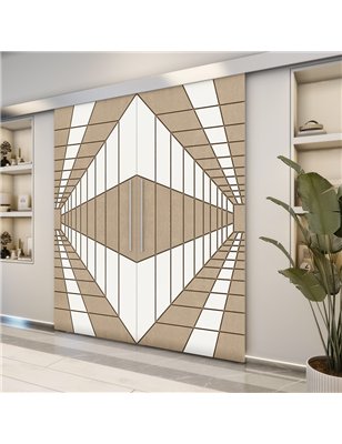 Holzschiebetür Eco-Line - Eiche und Weiss  Model 3034-2