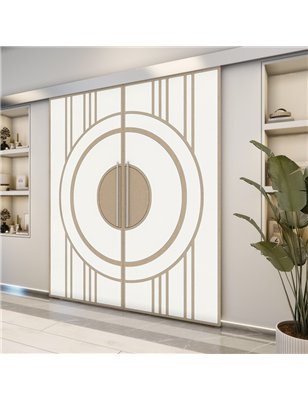 Holzschiebetür Eco-Line - Eiche und Weiss  Model 3035-2