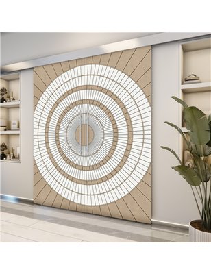 Holzschiebetür Eco-Line - Eiche und Weiss  Model 3036-2