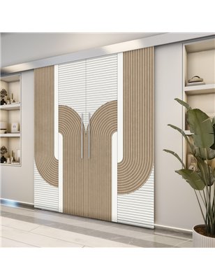 Holzschiebetür Eco-Line - Eiche und Weiss  Model 3040-2