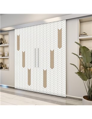 Holzschiebetür Eco-Line - Eiche und Weiss  Model 3043-2