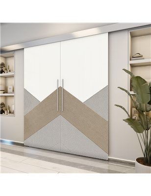 Holzschiebetür Eco-Line - Eiche und Weiss  Model 3044-2