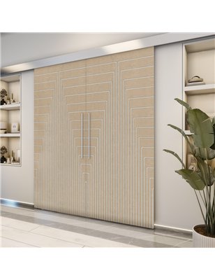 Holzschiebetür Eco-Line - Eiche und Weiss  Model 3052-2