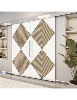 Holzschiebetür Eco-Line - Eiche und Weiss  Model 3054-2