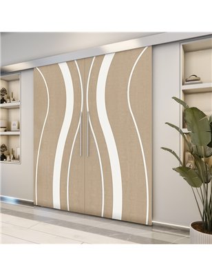 Holzschiebetür Eco-Line - Eiche und Weiss  Model 3064-2