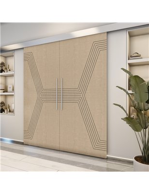 Holzschiebetür Eco-Line - Eiche und Weiss  Model 3079-2