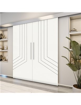 Holzschiebetür Eco-Line - Weiss  Model 3073-2