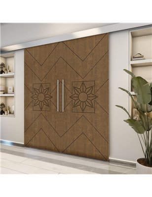 Holzschiebetür Eco-Line - Nussbaum  Model 3082-2