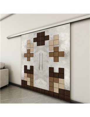 Holzschiebetür Slim-Line - Holz-Mix  Model 3081-3