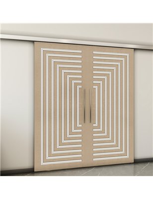 Holzschiebetür Slim-Line - Eiche und Weiss  Model 3001-2