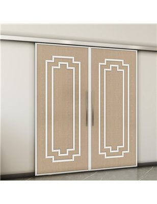 Holzschiebetür Slim-Line - Eiche und Weiss  Model 3003-2