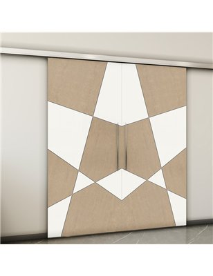 Holzschiebetür Slim-Line - Eiche und Weiss  Model 3011-2
