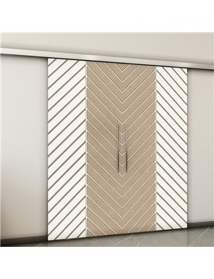 Holzschiebetür Slim-Line - Eiche und Weiss  Model 3024-2