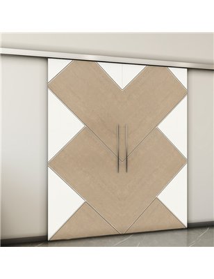 Holzschiebetür Slim-Line - Eiche und Weiss  Model 3026-2