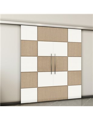 Holzschiebetür Slim-Line - Eiche und Weiss  Model 3029-2
