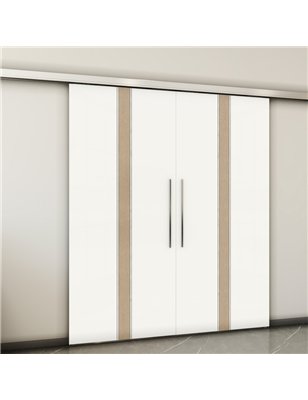 Holzschiebetür Slim-Line - Eiche und Weiss  Model 3030-2