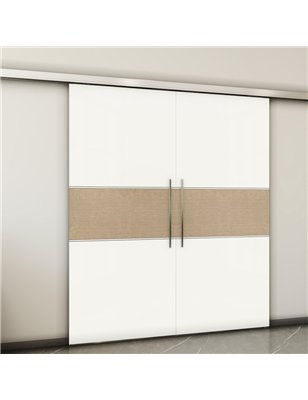 Holzschiebetür Slim-Line - Eiche und Weiss  Model 3032-2