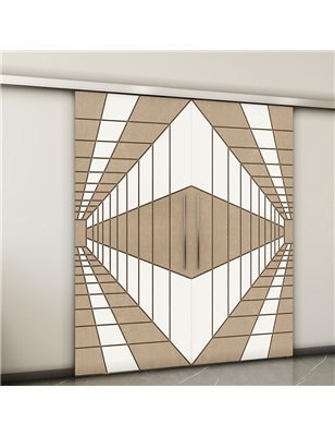 Holzschiebetür Slim-Line - Eiche und Weiss  Model 3034-2