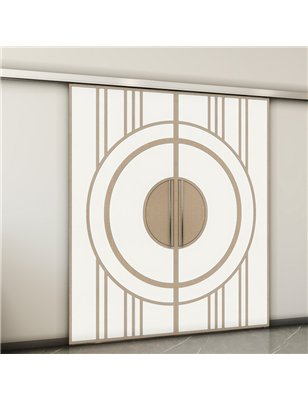 Holzschiebetür Slim-Line - Eiche und Weiss  Model 3035-2