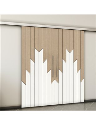 Holzschiebetür Slim-Line - Eiche und Weiss  Model 3039-2