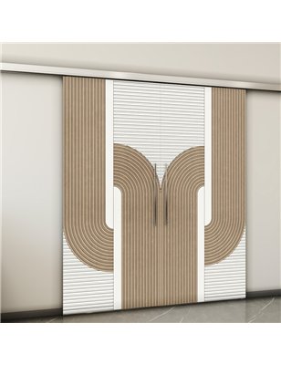 Holzschiebetür Slim-Line - Eiche und Weiss  Model 3040-2