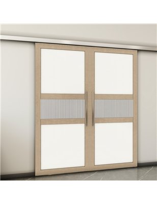 Holzschiebetür Slim-Line - Eiche und Weiss  Model 3042-2