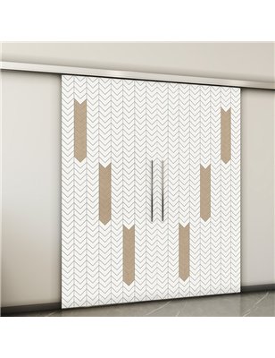 Holzschiebetür Slim-Line - Eiche und Weiss  Model 3043-2