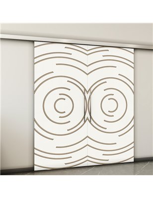 Holzschiebetür Slim-Line - Eiche und Weiss  Model 3046-2