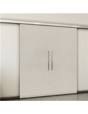 Holzschiebetür Slim-Line - Eiche und Weiss  Model 3047-2